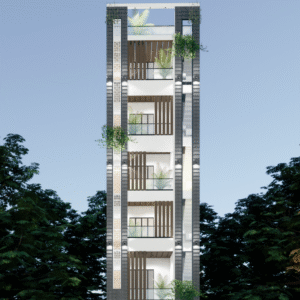 15x50 West Facing Floor Plan & 3D Elevation – Modern | Compact Design | CozyCraft Homes