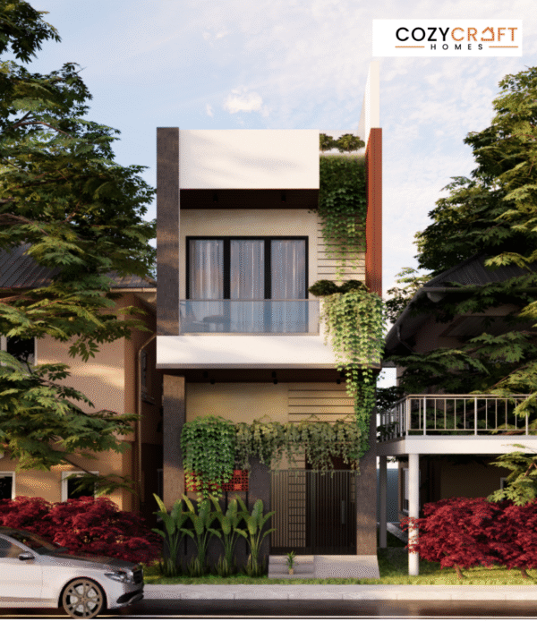 15x50 House Floor Plan – West Facing Compact Vastu Layout | CozyCraft Homes