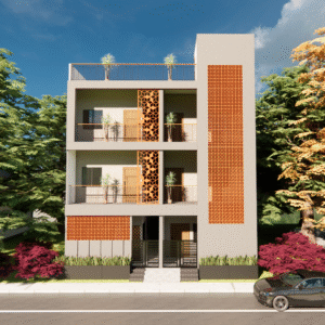30x50 Front Elevation Design – West Facing floor plan | Modern Facade | CozyCraft Homes
