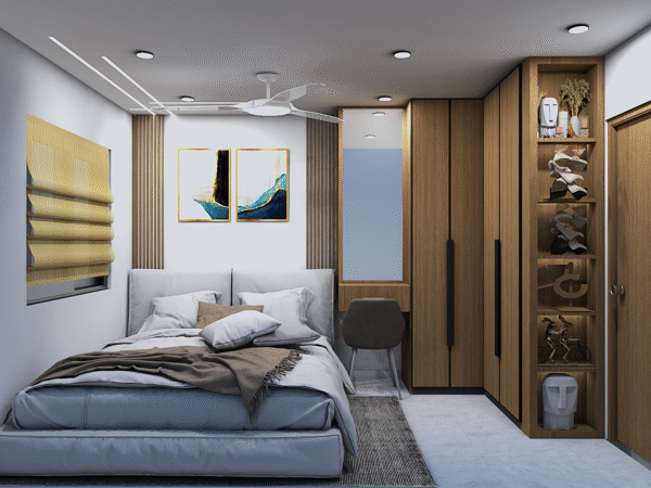 20x30 3D Elevation & Interior Design – Bedroom + Living | CozyCraft Homes - Image 7