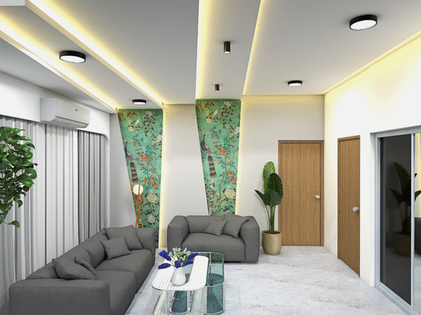 20x30 3D Elevation & Interior Design – Bedroom + Living | CozyCraft Homes - Image 3