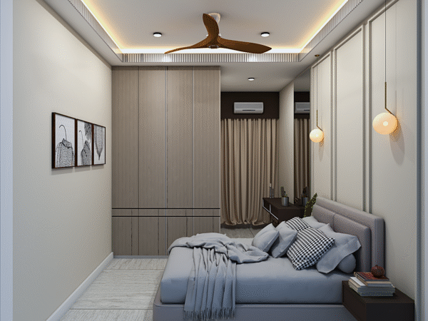 Minimal Bedroom Interior Design – Elegant & Space-Saving | CozyCraft Homes - Image 3