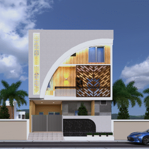 20x30 3D Elevation & Interior Design – Bedroom + Living | CozyCraft Homes