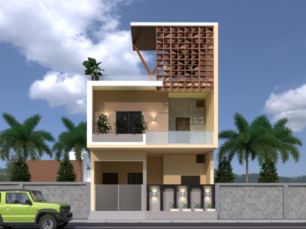 3BHK Duplex House Elevation – 30x40 Vastu Compliant Design | CozyCraft Homes