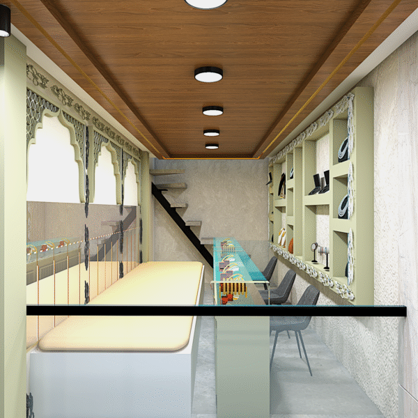 Jewellery Shop Interior Design – 20x15 Two-Floor Layout | CozyCraft Homes - Image 2