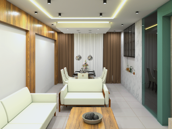 2BHK Flat Interior 3D Design – With Entry View | CozyCraft Homes - Image 3