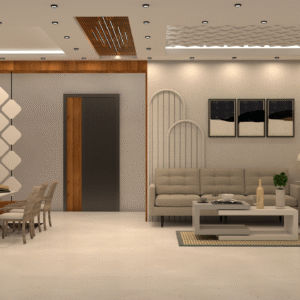 Minimalistic 3D Interior Design – Living, Bedroom & Bathroom | CozyCraft Homes