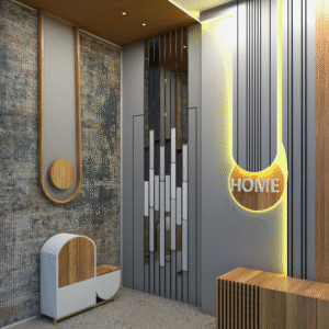 2BHK Flat Interior 3D Design – With Entry View | CozyCraft Homes