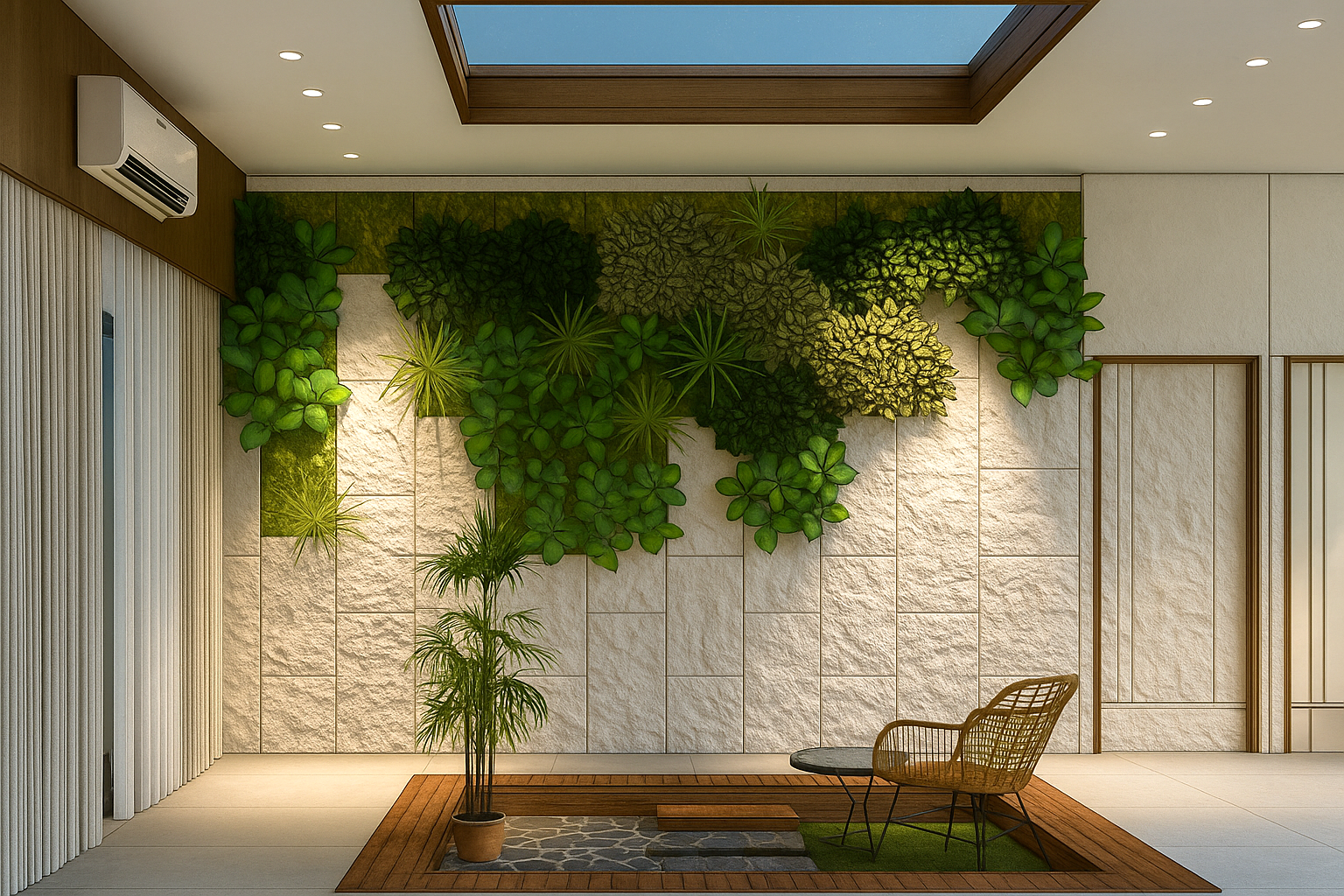 3BHK Farmhouse 3D Interior Design – Kitchen, Courtyard & Bedrooms | CozyCraft Homes